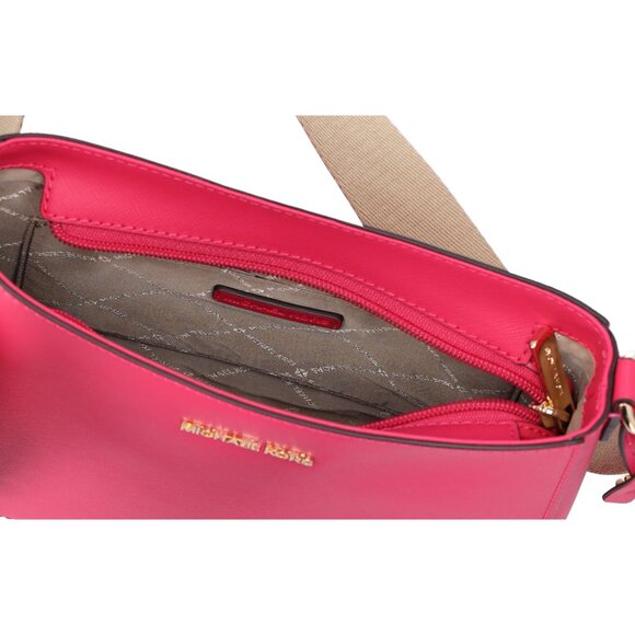 Michael Kors Jet Set Travel Small Messenger Bag Electric Pink Saffiano Leather - Picture 6 of 6